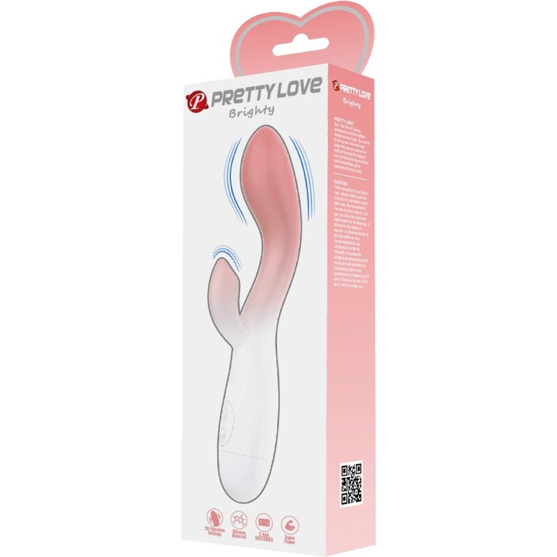 PRETTY LOVE - BRIGHTY VIBRADOR PUNTO G + ESTIMULADOR CLÍTORIS 30 VIBRACIONES ROSA - Kanerotika SL