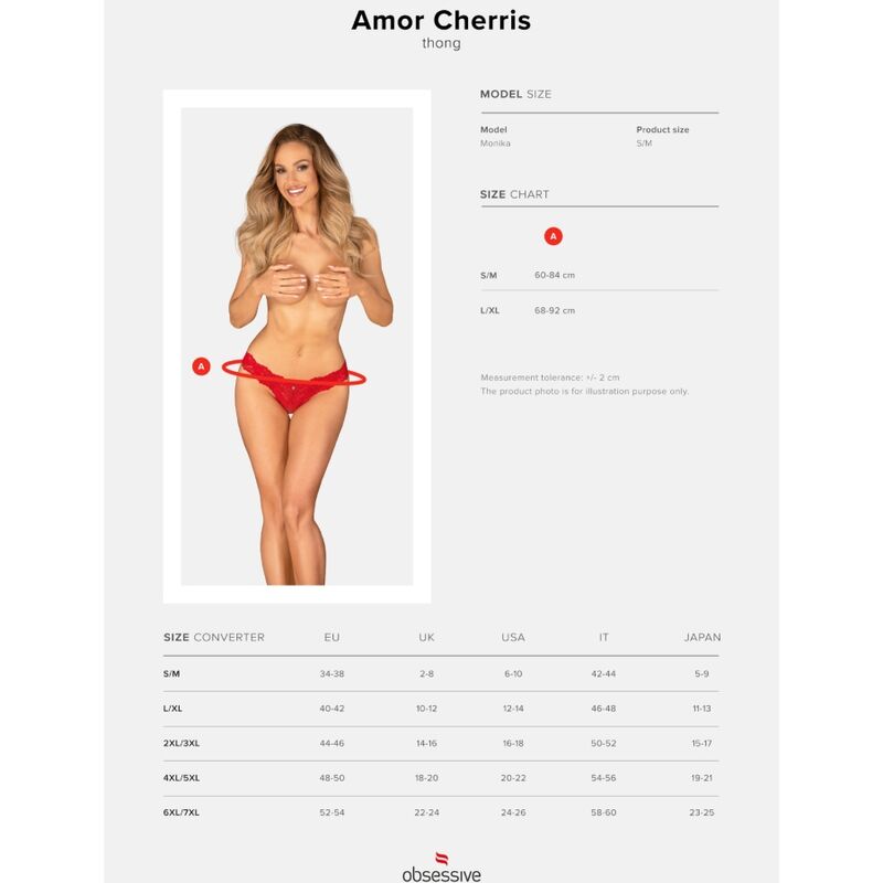 OBSESSIVE - AMOR CHERRIS TANGA L/XL - Kanerotika SL