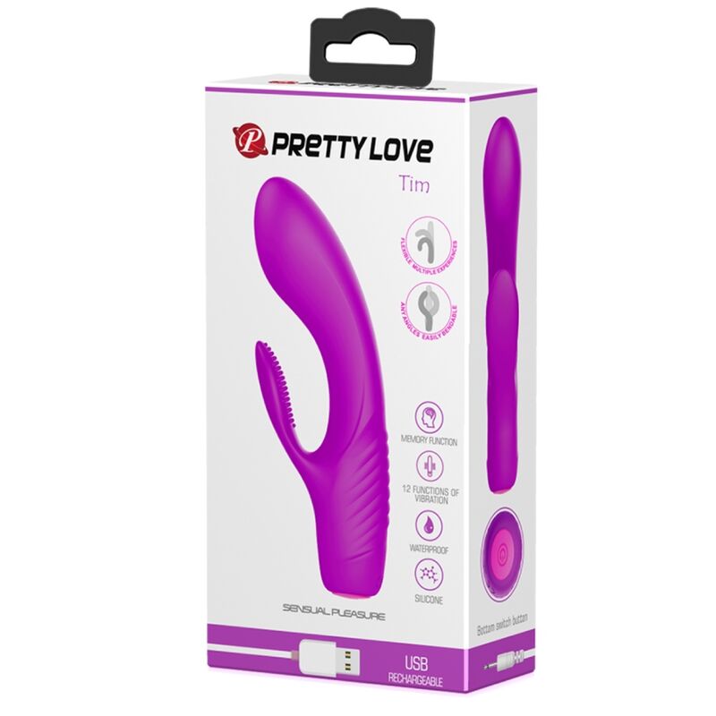 PRETTY LOVE - TIM VIBRADOR RECARGABLE MORADO - Kanerotika SL