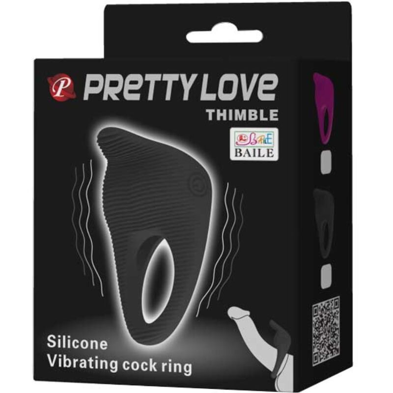 PRETTY LOVE - THIMBLE ANILLO VIBRADOR NEGRO - Kanerotika SL