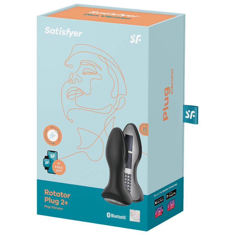 SATISFYER - ROTATOR PLUG 2+ PLUG VIBRADOR APP NEGRO - Kanerotika SL