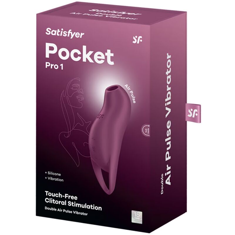 SATISFYER - POCKET PRO 1 ESTIMULADOR CLÍTORIS GRANATE - Kanerotika SL