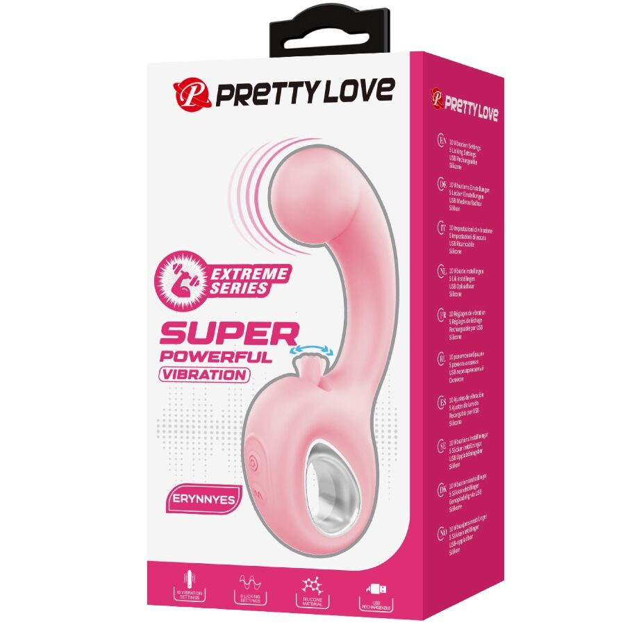 PRETTY LOVE - ERYNNYES VIBRADOR PUNTO G + ESTIMULADOR CLÍTORIS 10 VIBRACIONES ROSA - Kanerotika SL