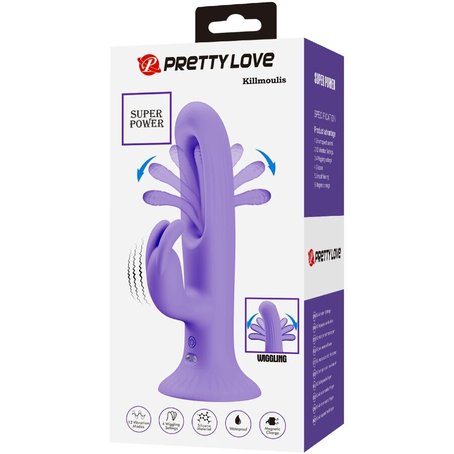 PRETTY LOVE - KILLMOULIS VIBRADOR RABBIT 12 MODOS DE VIBRACIÓN MORADO - Kanerotika SL