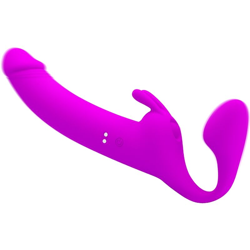 PRETTY LOVE - ZANINI DILDO STRAP-ON SIN ARNÉS 10 VIBRACIONES MORADO - Kanerotika SL