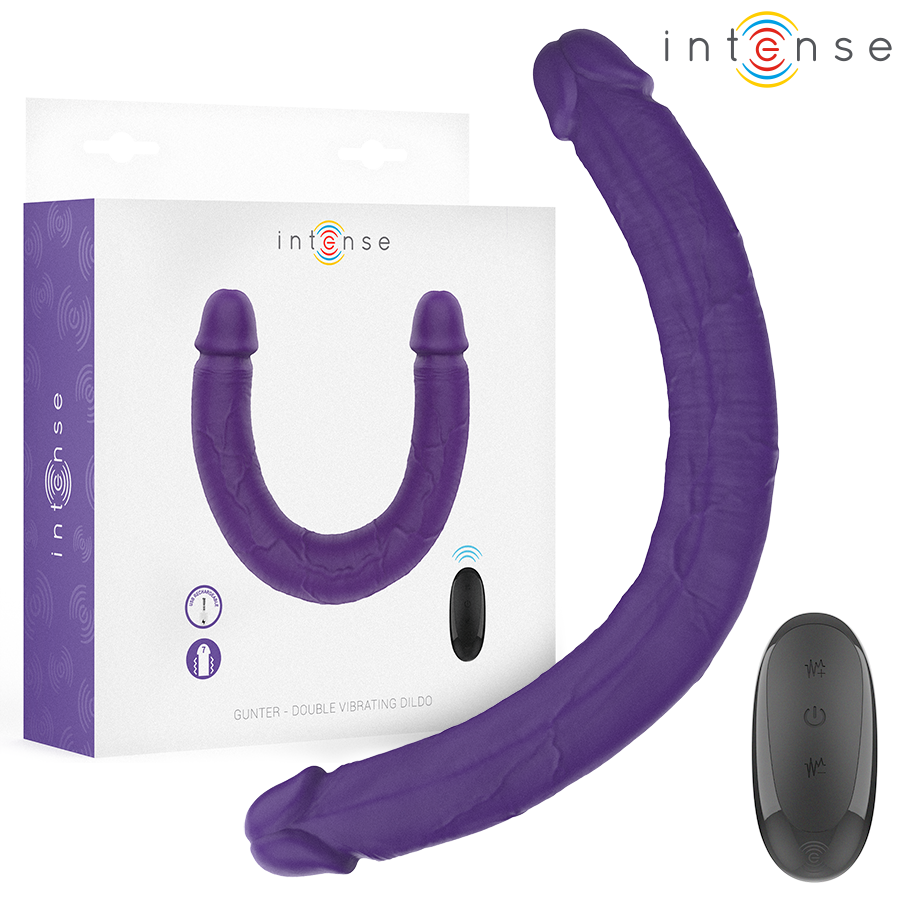 INTENSE - GUNTER DILDO DOBLE VIBRADOR 40 CM MORADO CONTROL REMOTO - Kanerotika SL