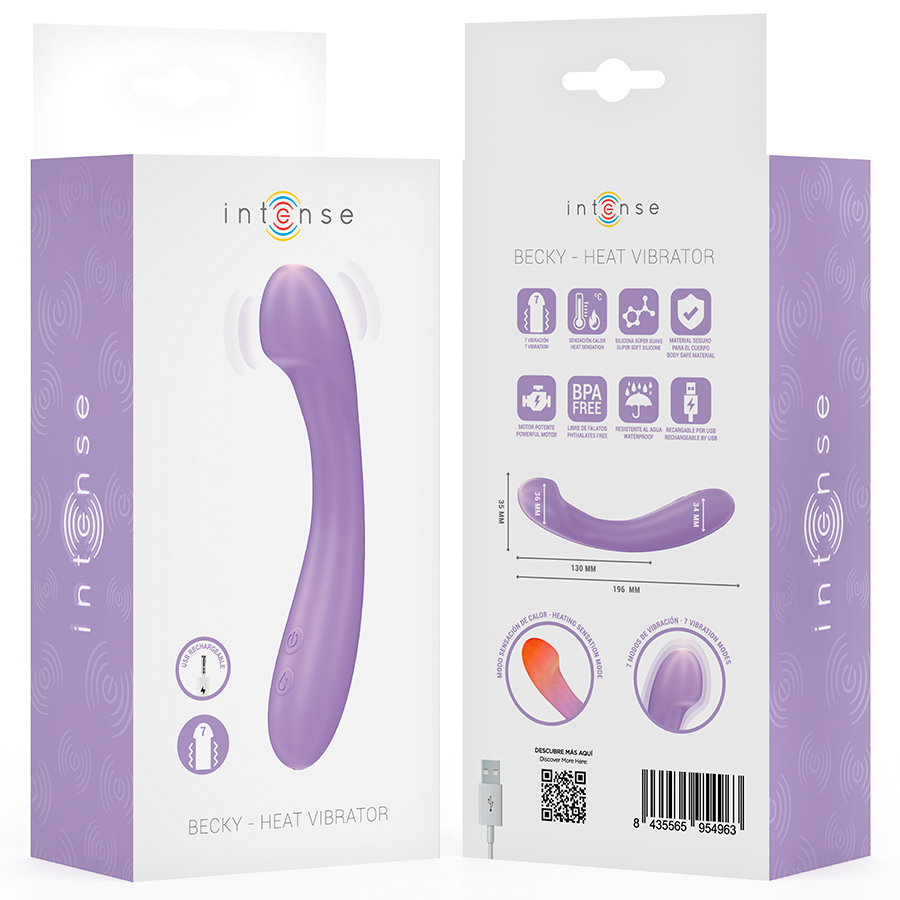 INTENSE - BECKY VIBRADOR 19 CM CALENTABLE 7 VIBRACIONES MORADO - Kanerotika SL