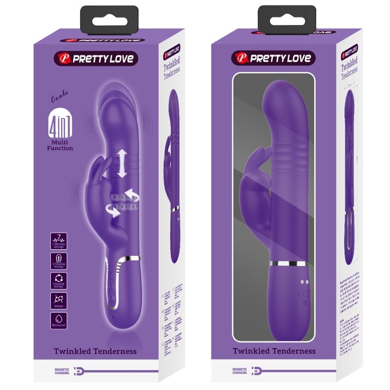 PRETTY LOVE - COALE VIBRADOR RABBIT 4 EN 1 MORADO - Kanerotika SL