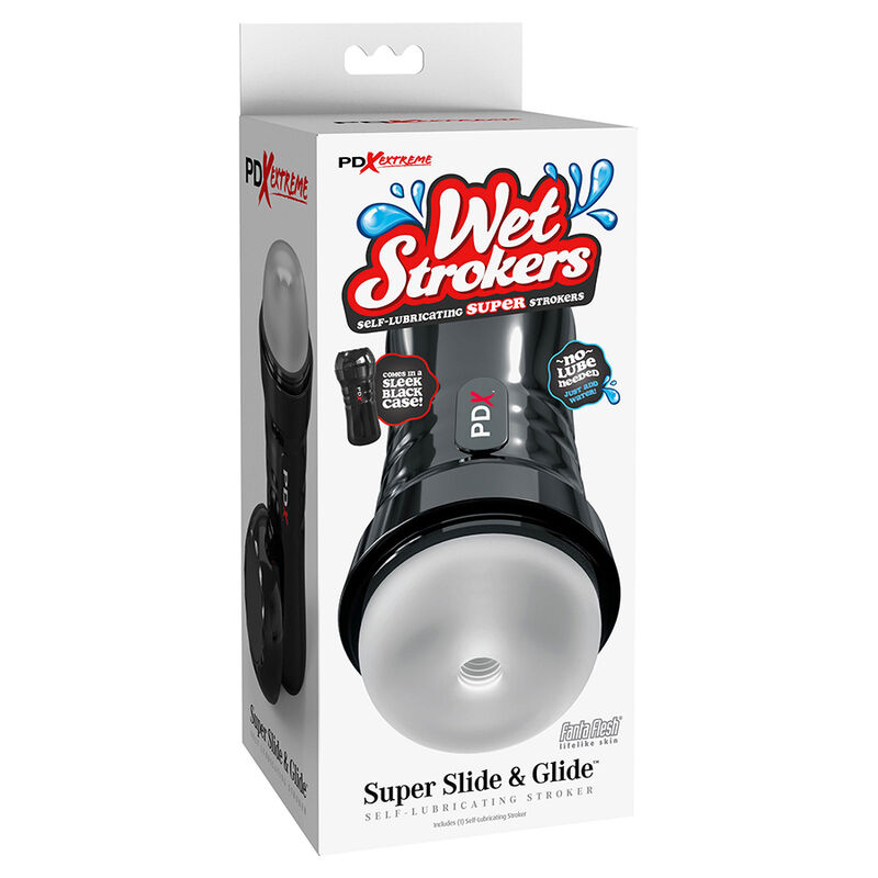 PDX EXTREME - SLIDE & GLIDE SELF-LUBRICATING MASTURBATOR CLEAR - Kanerotika SL