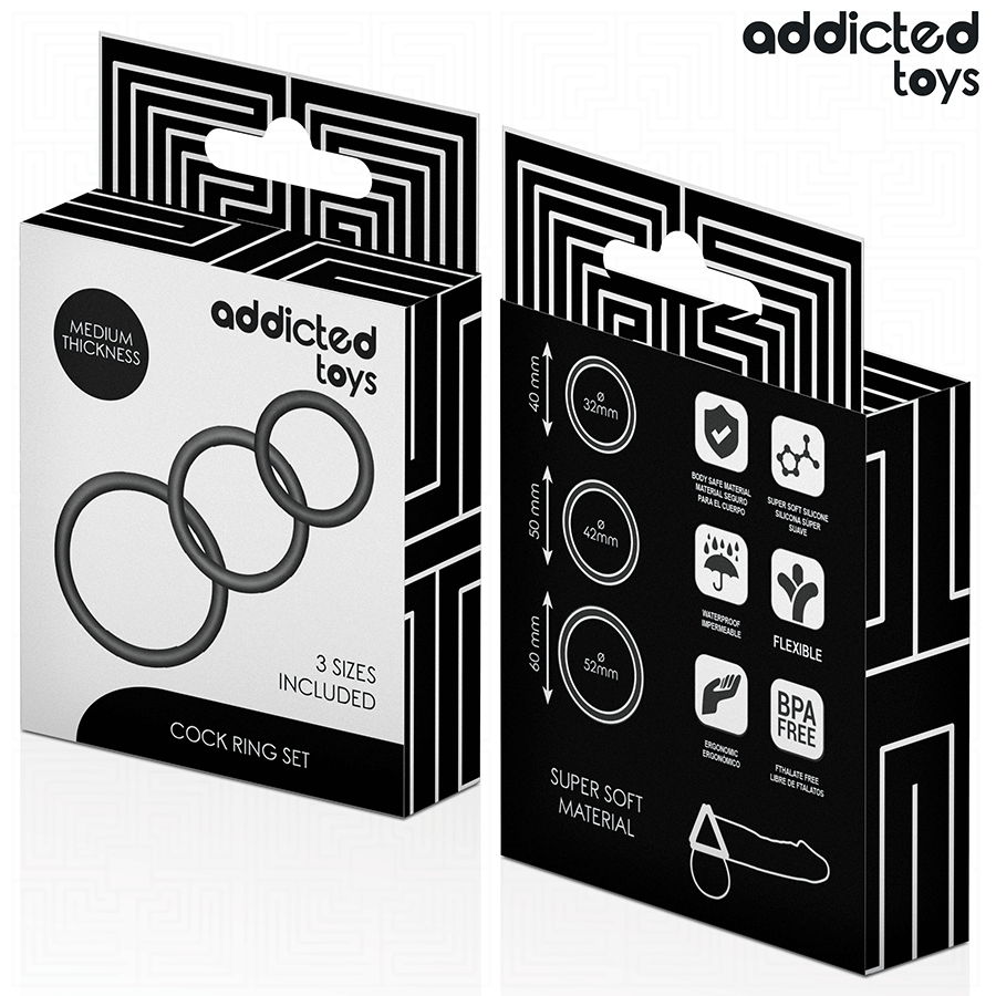 ADDICTED TOYS - SET DE ANILLOS SILICONA MODELO 2 - Kanerotika SL
