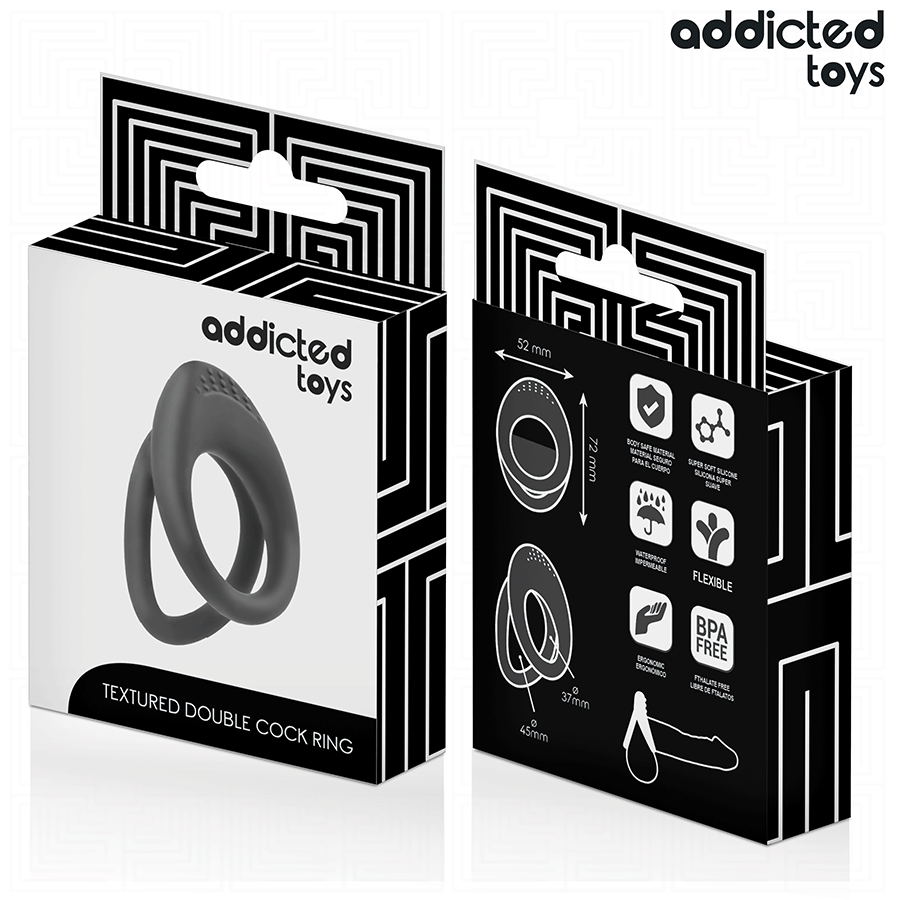 ADDICTED TOYS - ANILLO TEXTURIZADO DOBLE PARA EL PENE - Kanerotika SL