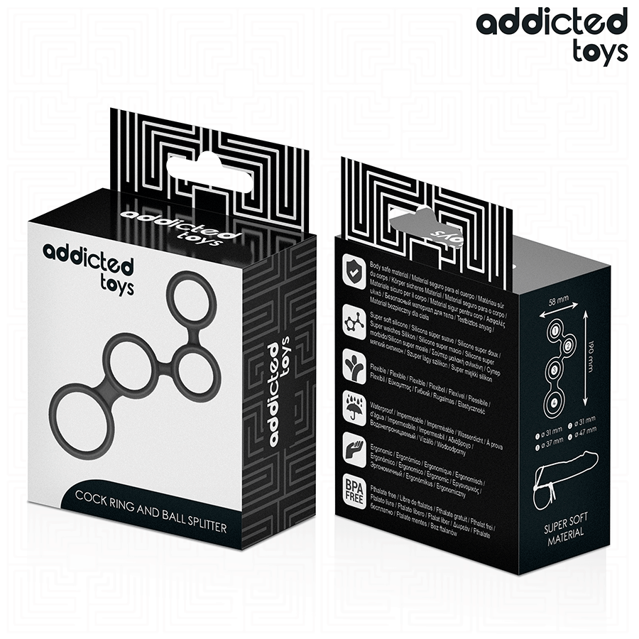 ADDICTED TOYS - PENIS RING WITH DIVIDERS FOR TESTICLES - Kanerotika SL