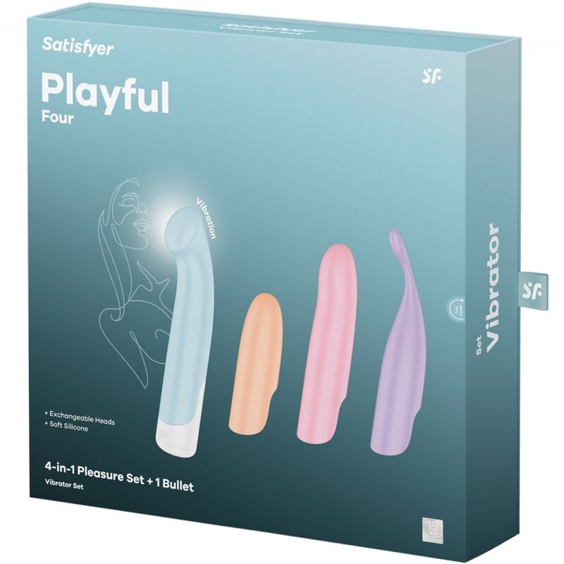 SATISFYER - PLAYFUL FOUR SET VIBRADORES 4 EN 1 + POWER BULLET - Kanerotika SL
