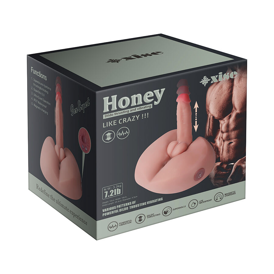 XISE - HONEY REALISTIC DILDO MASTURBATOR WITH VIBRATION 25 CM - Kanerotika SL