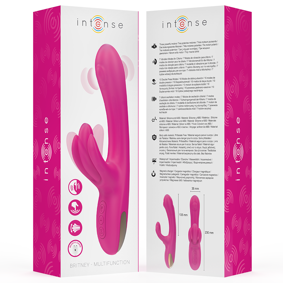 INTENSE - BRITNEY MULTIFUNCTION RABBIT VIBRATOR 23 CM PINK - Kanerotika SL