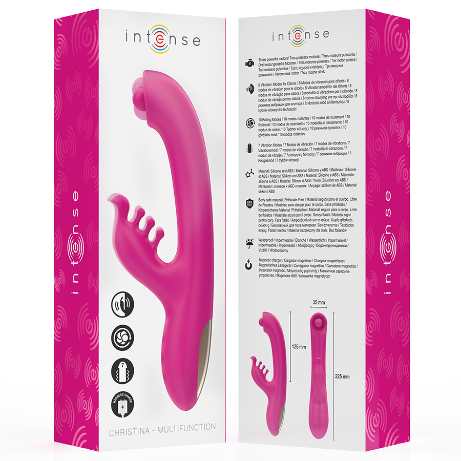 INTENSE - CHRISTINA MULTIFUNCTION RABBIT VIBRATOR 22.5 CM PINK - Kanerotika SL