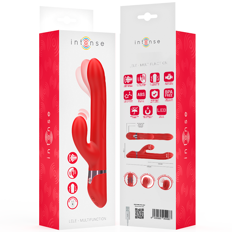 INTENSE - LELE MULTIFUNCTION VIBRATOR ROTATING & OSCILLATION & STIMULATION RED - Kanerotika SL