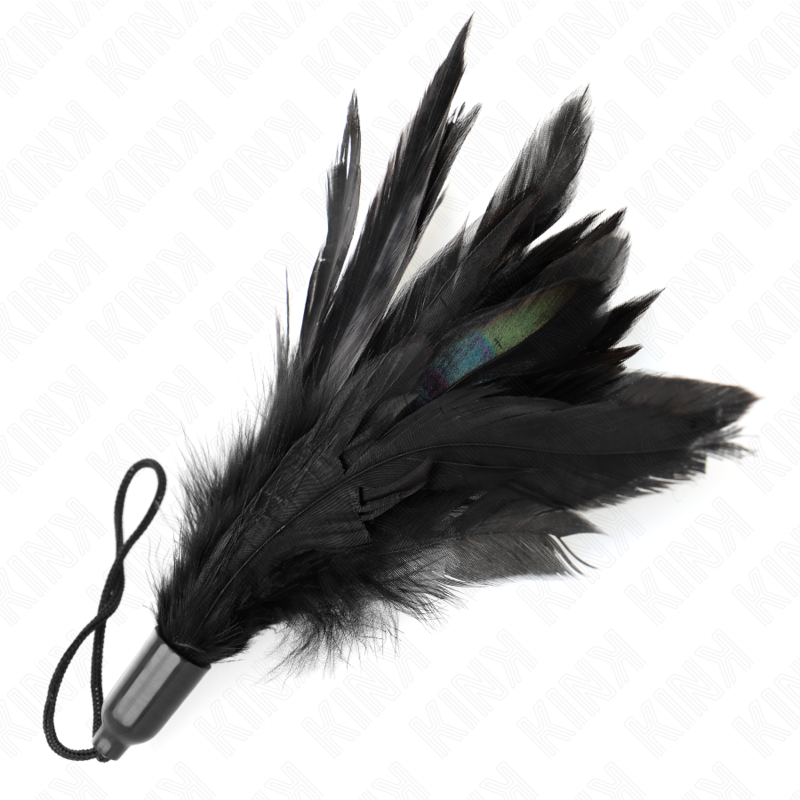 KINK - TICKLE FEATHERS WITH ROPE HANDLE PLASTIC BASE 15 CM - Kanerotika SL