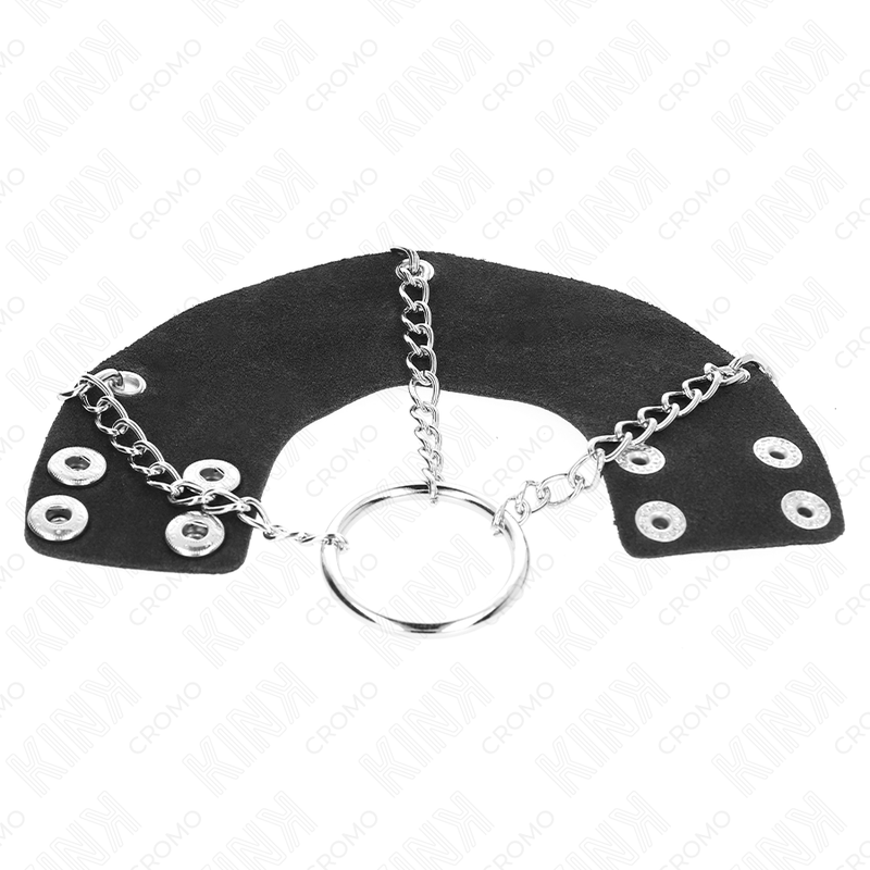 KINK - PENIS RING 4 CM CHAIN 7 CM METAL WITH LEATHER BELT - Kanerotika SL