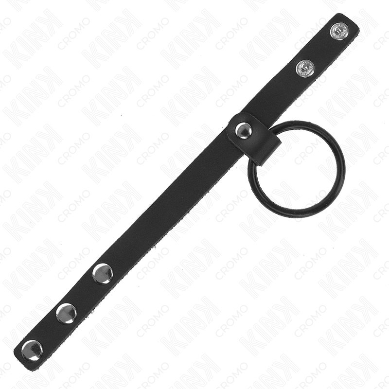 KINK - SILICONE PENIS RING 3.8 CM AND LEATHER BALL DIVIDER 22 X 1.5 CM - Kanerotika SL
