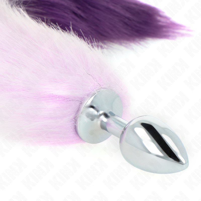 KINK - PLUG ANAL TALLA S 7 X 3 CM CON COLA SINTÉTICA 40 CM VIOLETA - Kanerotika SL