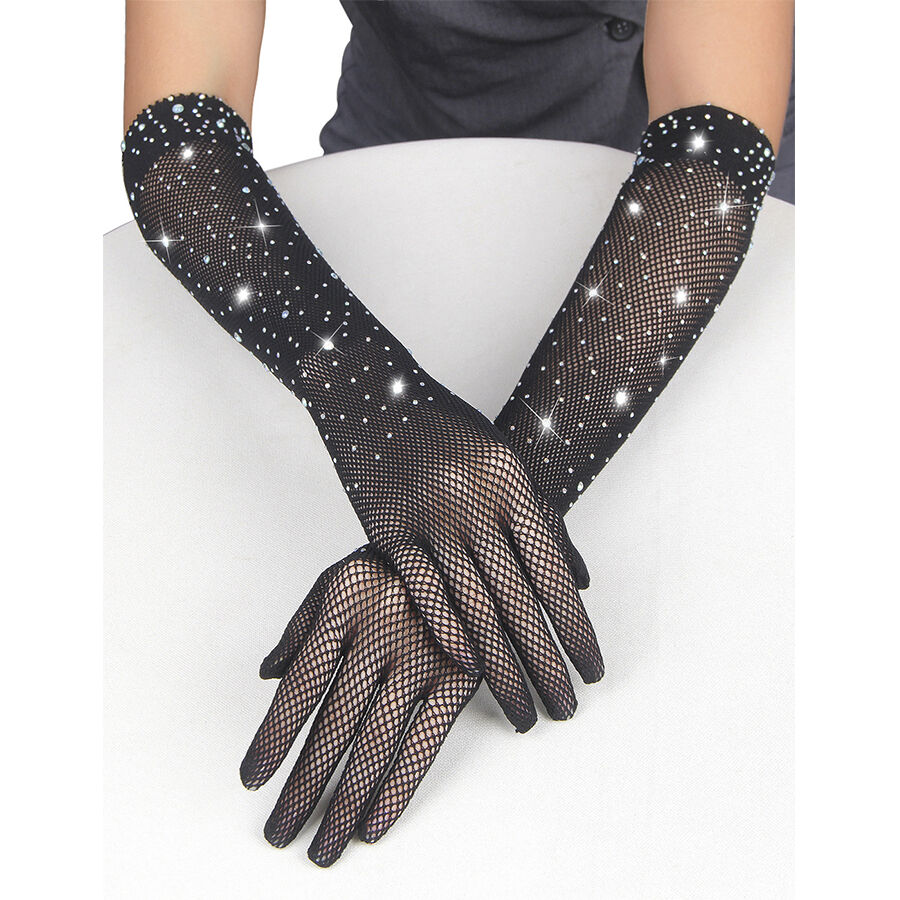 SUBBLIME - 957469SHINE TRANSPARENT GLOVES BLACK S/M - Kanerotika SL