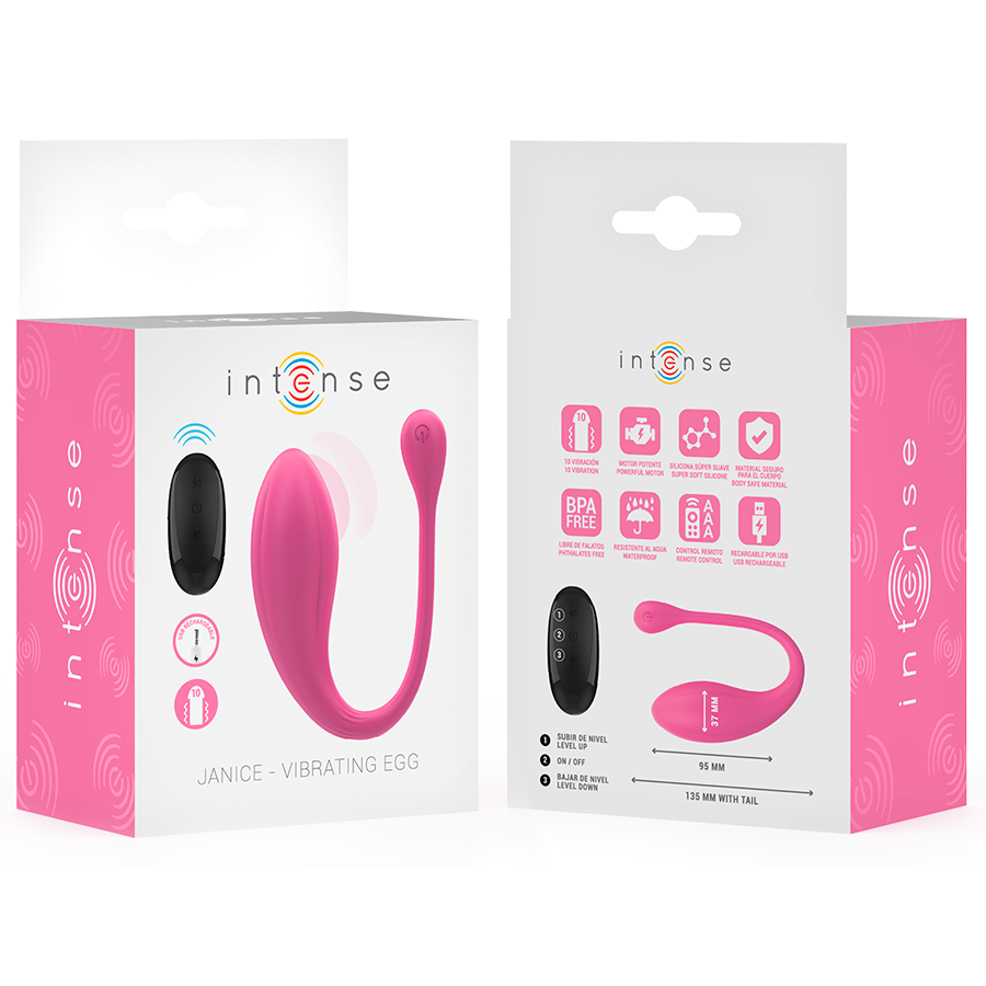 INTENSE - JANICE VIBRADOR U DOBLE ESTIMULACIÓN 10 VIBRACIONES ROSA CONTROL REMOTO - Kanerotika SL