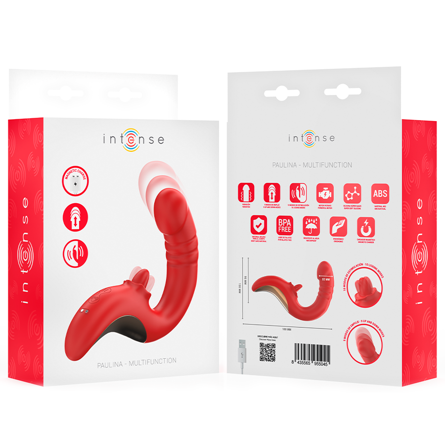 INTENSE - PAULINA VIBRADOR & ESTIMULADOR EN FORMA DE U ROJO - Kanerotika SL