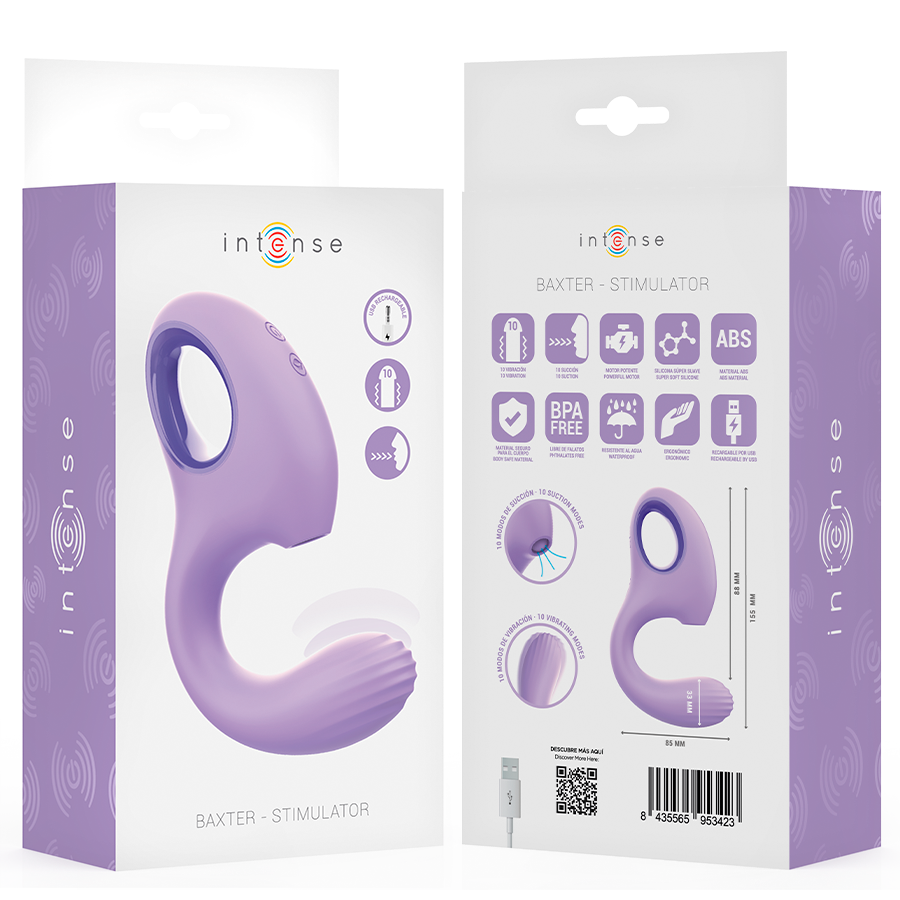 INTENSE - BAXTER VIBRADOR & ESTIMULADOR VIOLETA - Kanerotika SL