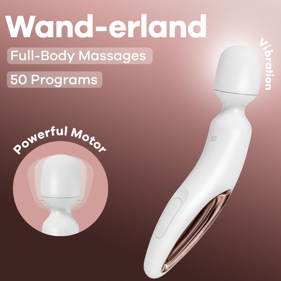 SATISFYER - WAND ERLAND VIBRATING MASSAGER WHITE - Kanerotika SL