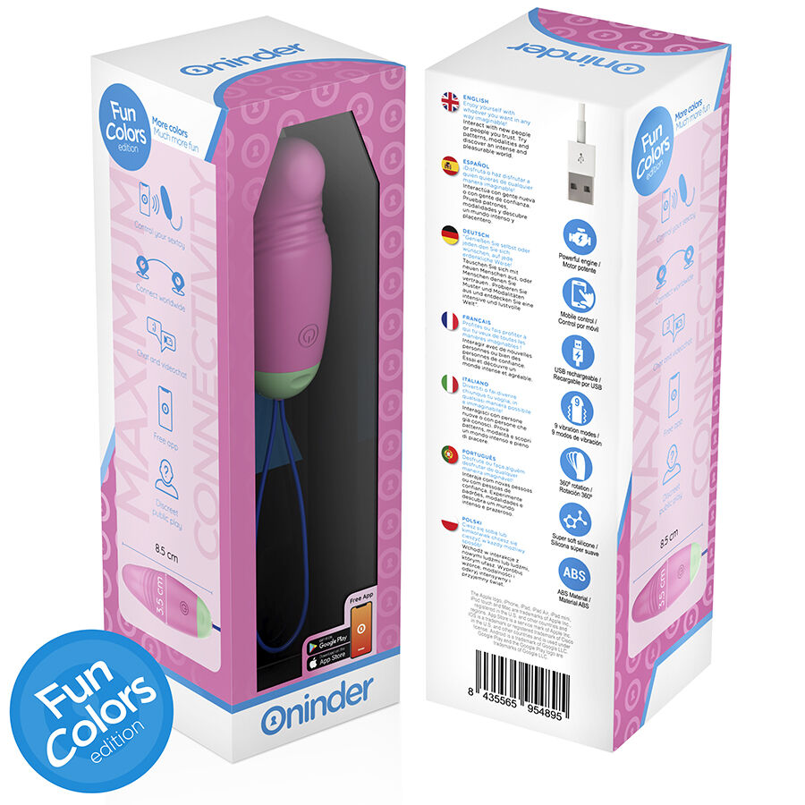 ONINDER CUTE - LOVE PLEASURE 360° VIBRATING-ROTATING SILICONE EGG - FREE GLOBAL APP - Kanerotika SL