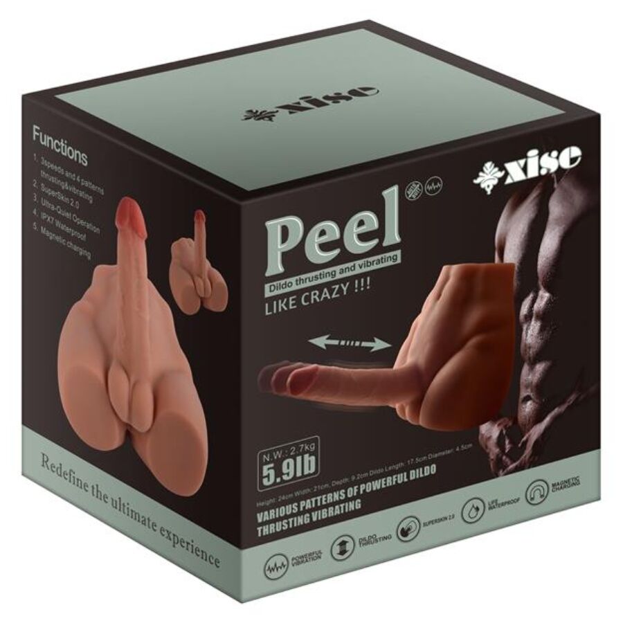 XISE - PEEL DILDO ASS MASTURBADOR DILDO REALÍSTICO POSICIÓN FRONTAL CON THRUSTING 17,5 CM - Kanerotika SL