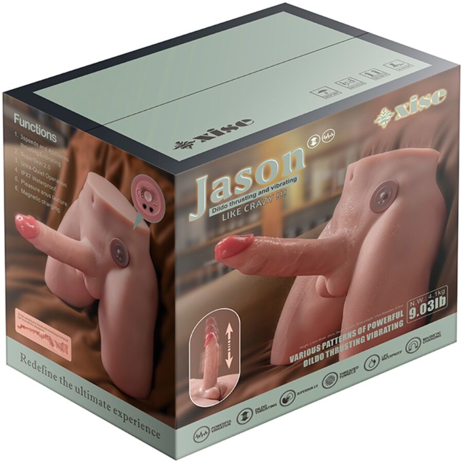 XISE - JASON MASTURBADOR DILDO REALÍSTICO CON THRUSTING Y VIBRACIÓN 17 CM - Kanerotika SL