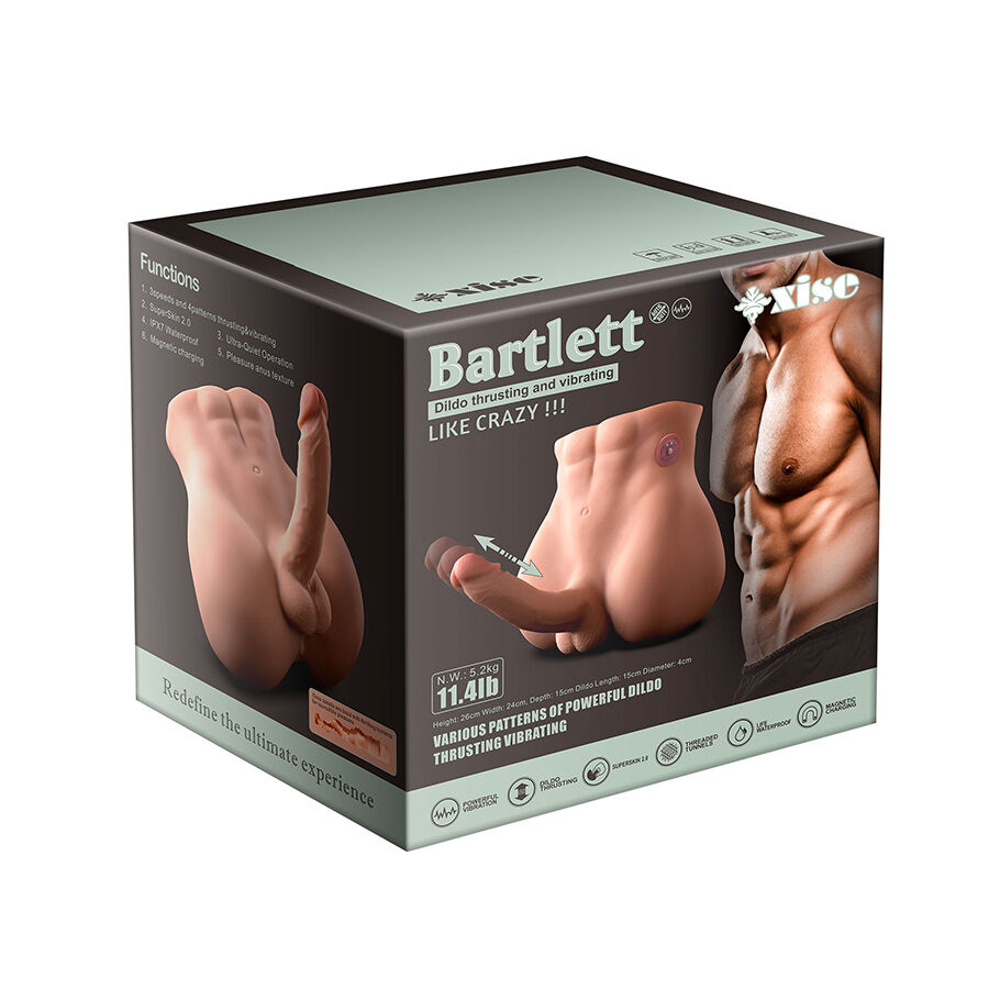 XISE - BERTLETT DILDO ASS MASTURBADOR DILDO Y ANO REALÍSTICO POSICIÓN FRONTAL CON THRUSTING 18 CM - Kanerotika SL