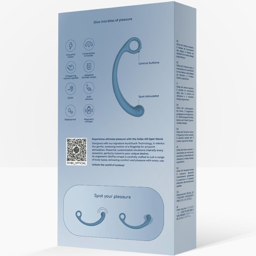 SNAIL VIBE - AXI VIBRATING MASSAGE WAND BLUE - Kanerotika SL
