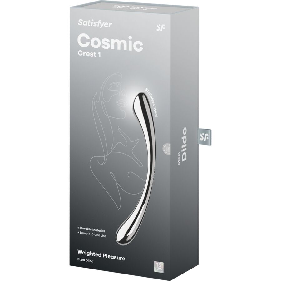 SATISFYER - COSMIC CREST 1 STAINLESS STEEL DOUBLE-ENDED DILDO - Kanerotika SL