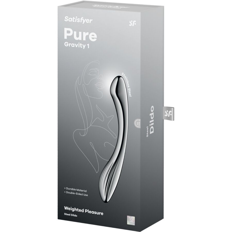 SATISFYER - PURE GRAVITY 1 STAINLESS STEEL DOUBLE-ENDED DILDO - Kanerotika SL