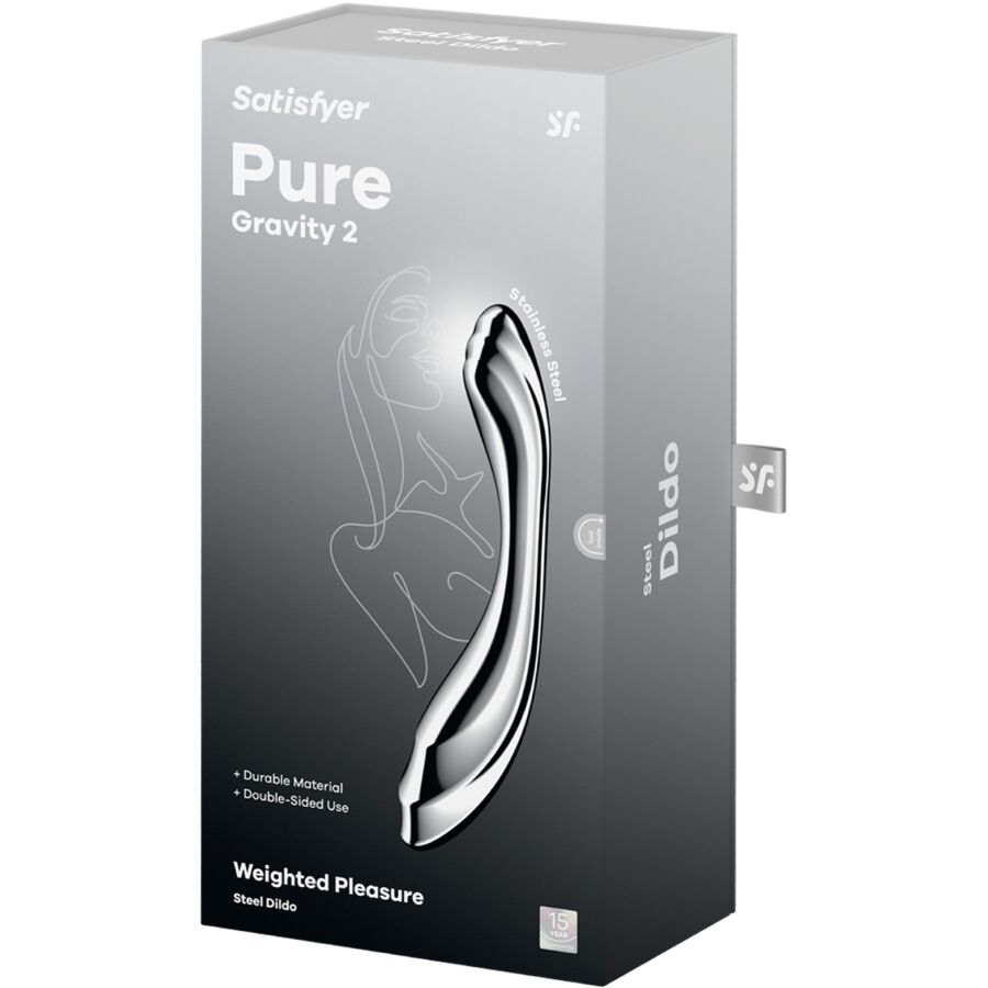 SATISFYER - PURE GRAVITY 2 STAINLESS STEEL DOUBLE-ENDED DILDO - Kanerotika SL