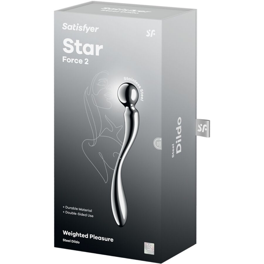 SATISFYER - STAR FORCE 2 STAINLESS STEEL DOUBLE-ENDED DILDO - Kanerotika SL