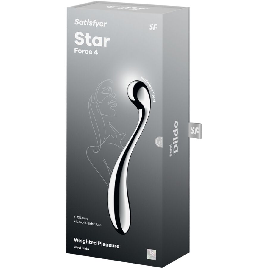 SATISFYER - STAR FORCE 4 STAINLESS STEEL DOUBLE-ENDED DILDO - Kanerotika SL