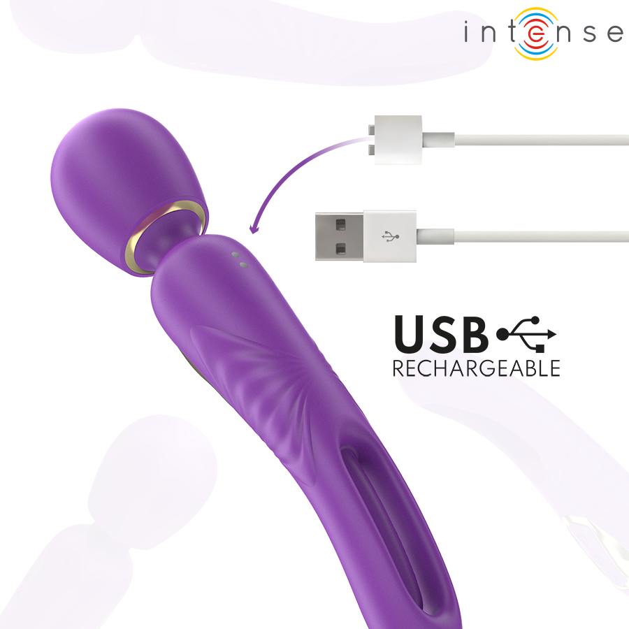 INTENSE - CHRISTY VIBRADOR WAND CON LENGUA GIRATORIA - Kanerotika SL