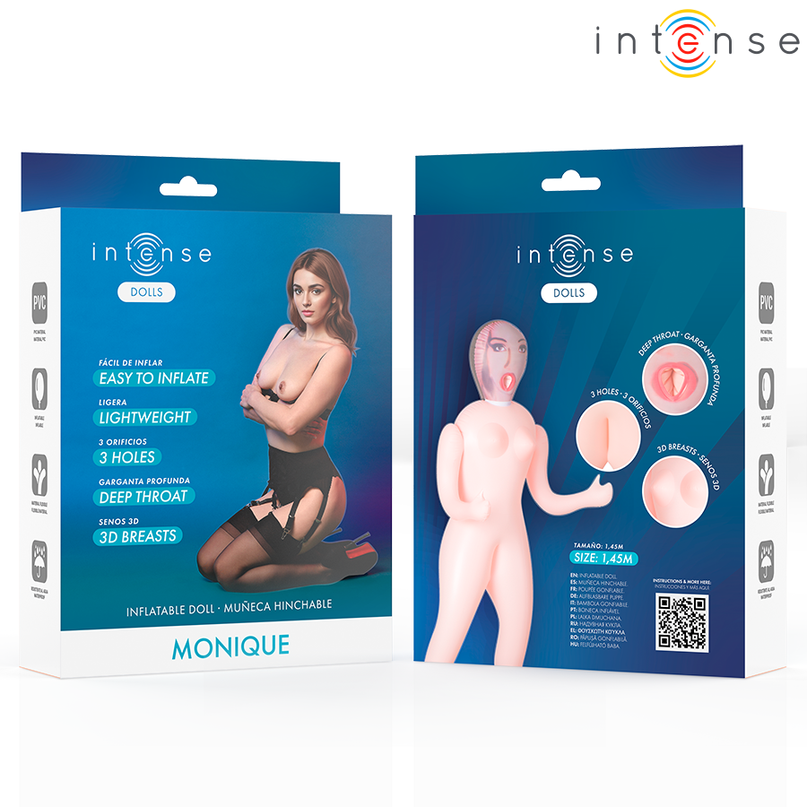 INTENSE DOLLS - MONIQUE INFLATABLE DOLL WITH THREE ORIFICES - Kanerotika SL
