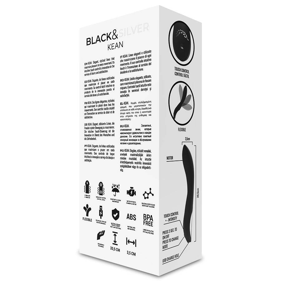BLACK&SILVER - KEAN VIBRATOR TOUCH CONTROL - Kanerotika SL