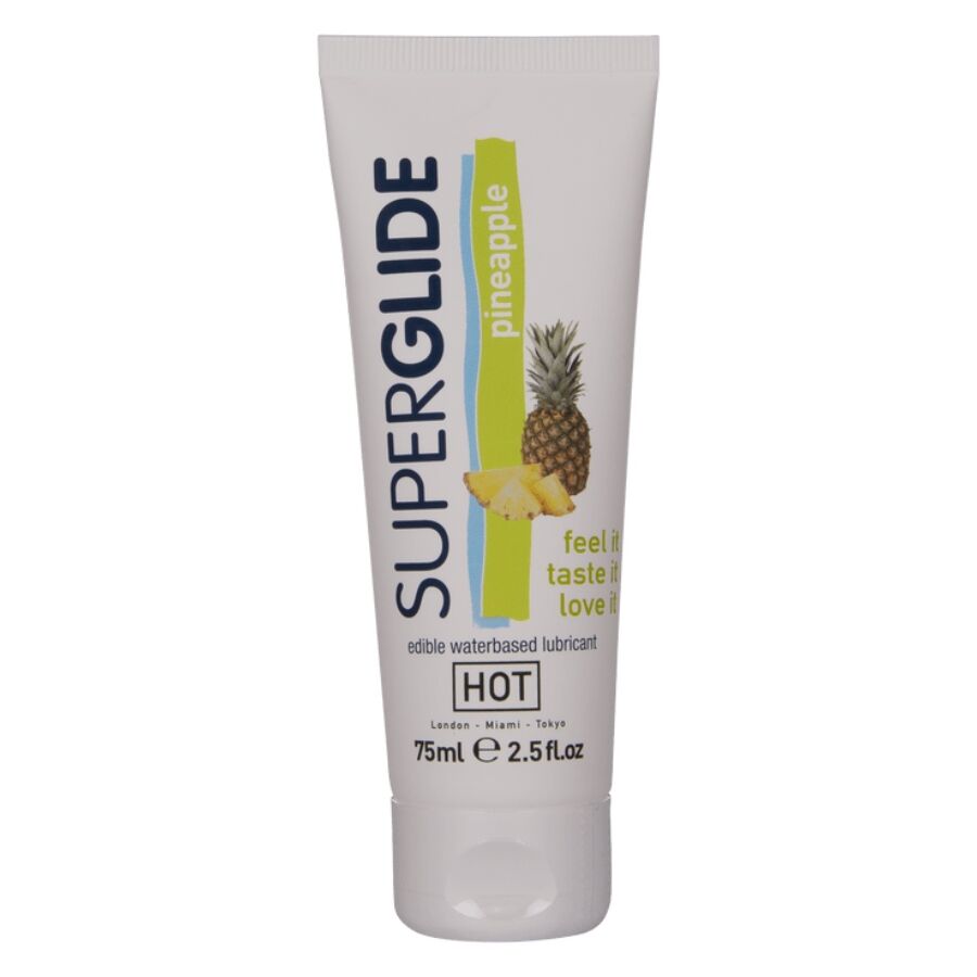 HOT - SUPERGLIDE LUBRICANTE COMESTIBLE BASE AGUA PIÑA 75 ML - Kanerotika SL