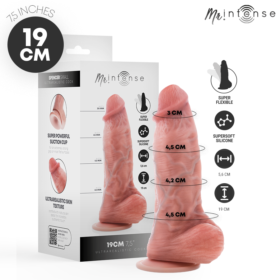 MR INTENSE - SMALL SPENCER DILDO SILICONA 19 CM -Ø- 4.5 CM - Kanerotika SL