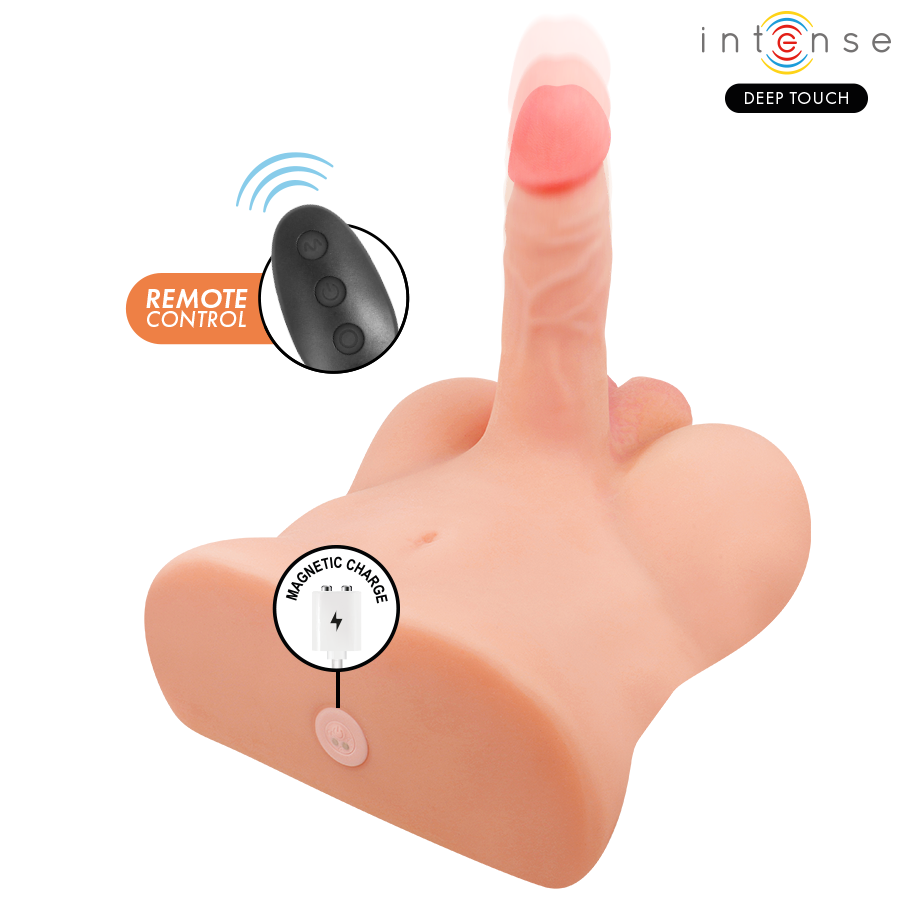 INTENSE DEEP TOUCH - DAMIEN TORSO WITH REALISTIC DILDO WITH PUSHING AND VIBRATION REMOTE CONTROL 3.5 KG - Kanerotika SL