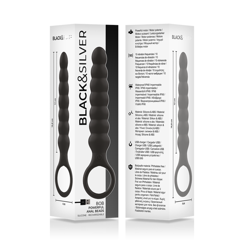 BLACK&SILVER - BOB POWERFUL SILICONE ANAL DILATOR - Kanerotika SL