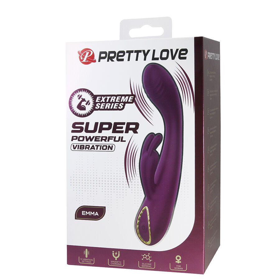 PRETTY LOVE - EMMA RABBIT PURPLE VIBRATOR WITH STIMULATOR - Kanerotika SL