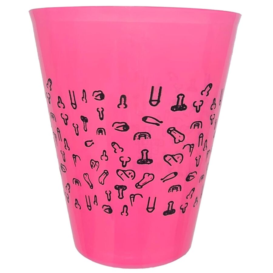 DIABLO PICANTE - FUCHSIA CUP 500 ML WITH BLACK PENISES - Kanerotika SL