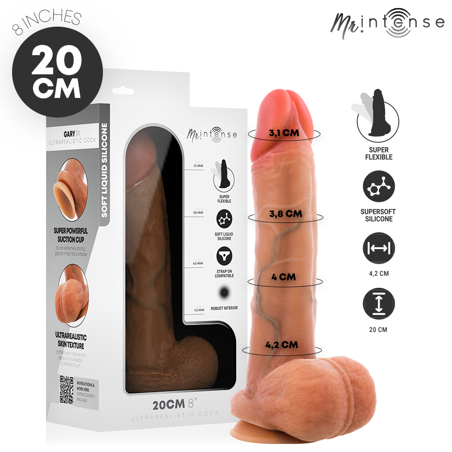 MR INTENSE - GARY M DILDO SILICONA 20 CM -Ø- 4.2 CM - Kanerotika SL